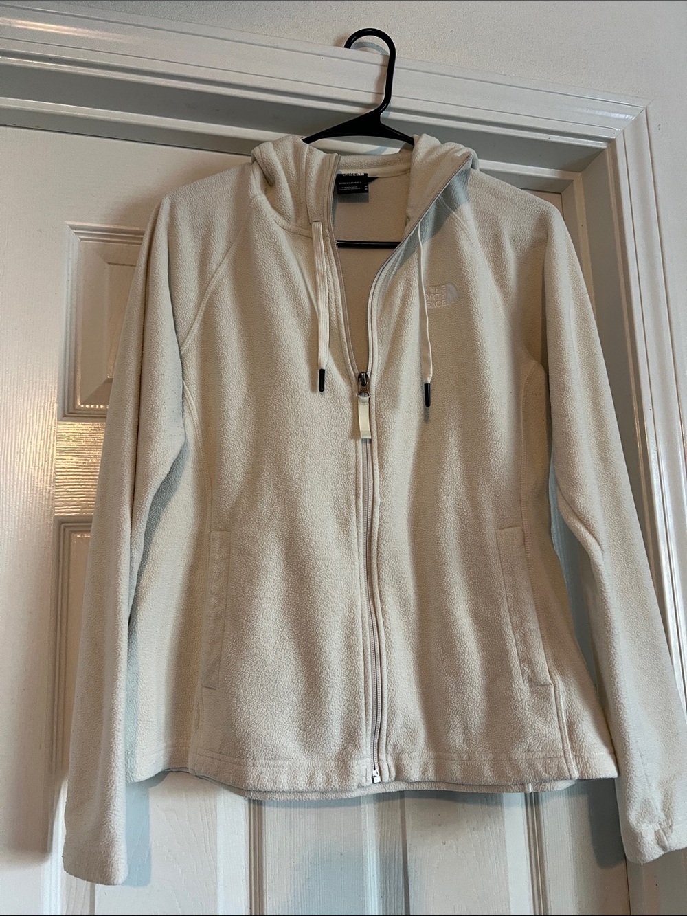 The North Face Cream Full-Zip Fleece Hoodie Jacket